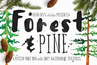 Forest & Pine Textured Font Bundle Free Download