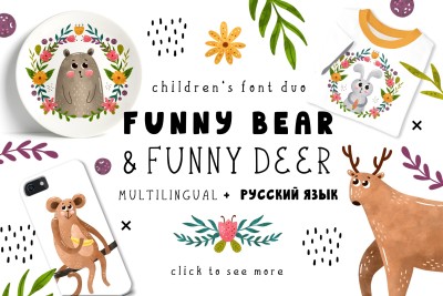 Funnybear & Funnydeer - Duo Font