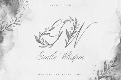 Gentle Whisper. Wedding Floral Font Free Download