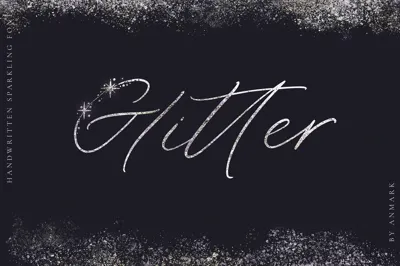 Glitter. Festive font with sparks Free Download