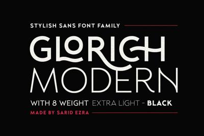 Glorich - Stylish Sans (8 FONTS) Free Download