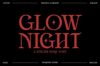 Glow Night Stylish Serif Font Free Download