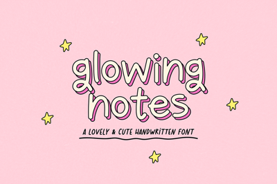 GLOWING NOTES | CUTE FONT Free Download