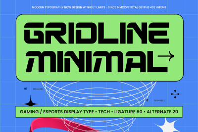 Gridline Minimal Esports Display Font