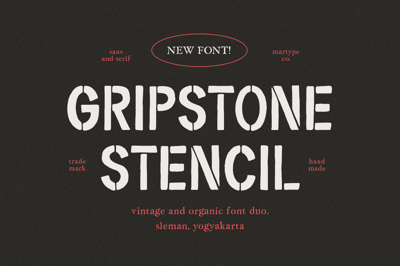 Gripstone Stencil - Vintage Font Duo Free Download