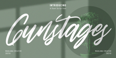 Gunstages Slanted Script Font Free Download