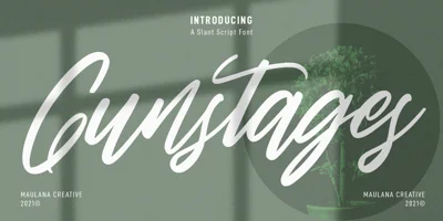 Gunstages Slanted Script Font