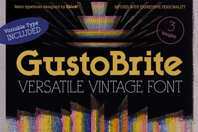 GustoBrite Family: retro slab fonts Free Download