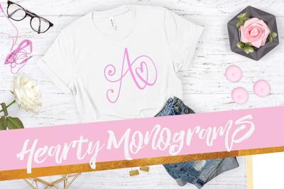 Hand Lettered Heart Monogram Font Free Download