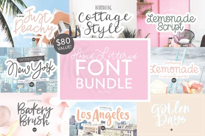 Hand Lettered Script Font Bundle