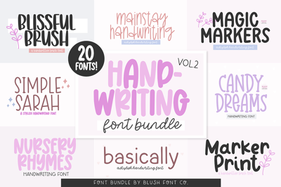 HANDWRITING FONT BUNDLE - 20 Fonts Free Download