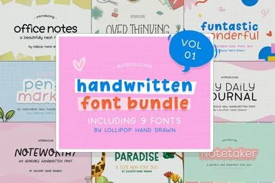 Handwritten Font Bundle (Vol 01)