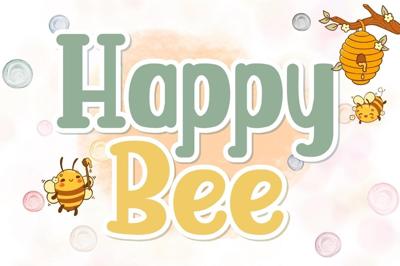 Happy Bee - Script Handwritten Free Download