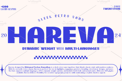 Hareva - Sleek Retro Sans Font