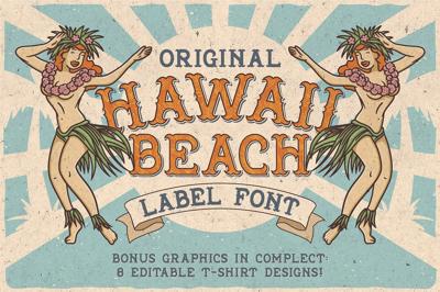 Hawaii Beach. Font & T-shirts Free Download