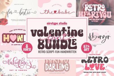 Heart Font Bundle | 8 Love Fonts Free Download