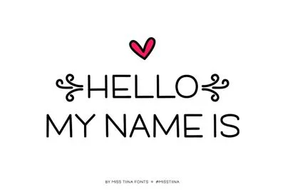 Hello My Name Is Font