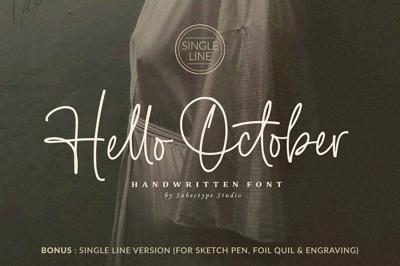 Hello October - Single Line font Free Download