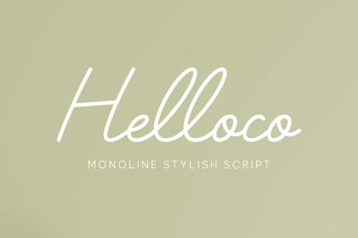 Helloco - Monoline stylish script Free Download