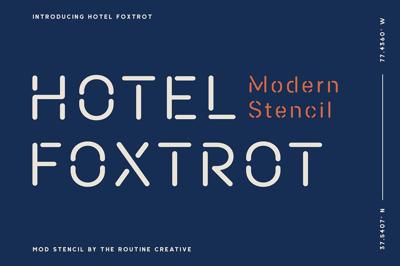 Hotel Foxtrot - Modern Stencil Free Download