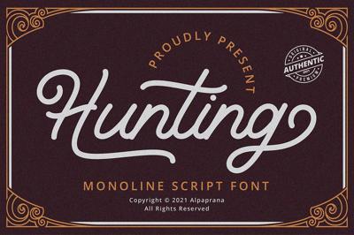 Hunting - Monoline Script Font Free Download