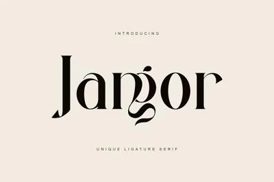 Jangor ligature serif typeface