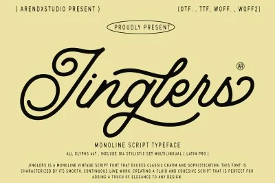 Jinglers - Monoline Script Font