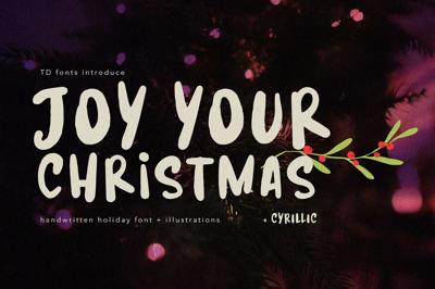 Joy your Christmas handwritten font Free Download