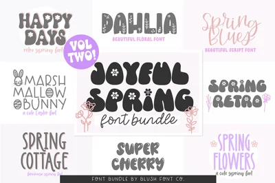 JOYFUL SPRING Font Bundle Vol. 2