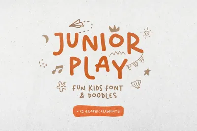 Junior Play - Fun Font + Doodle Free Download