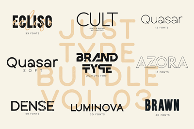 Just Type Bundle Vol.03 - 229 fonts Free Download