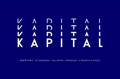 KAPITAL | 8 Fonts 4 Sans 4 Stencil Free Download