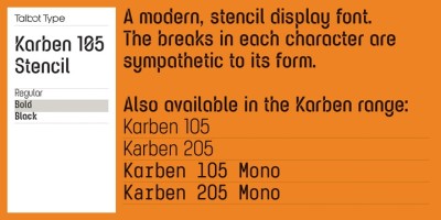 Karben 105 Stencil Font