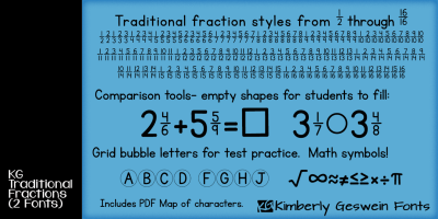 KG Traditional Fractions Font