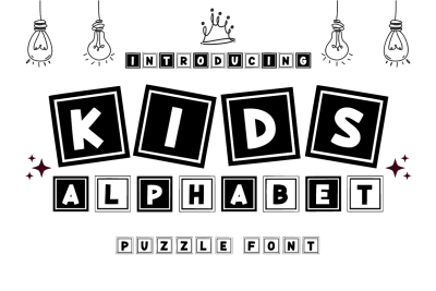 Kids Alphabet - Square Font Types
