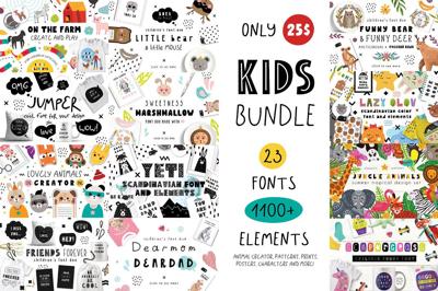 Kids Bundle: fonts and graphics Free Download