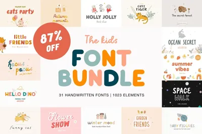 Kids Font BUNDLE | 87% Off Free Download