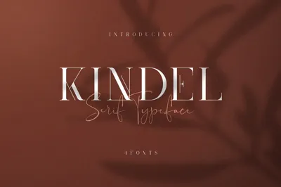 Kindel - Serif Typeface | 4 styles Free Download