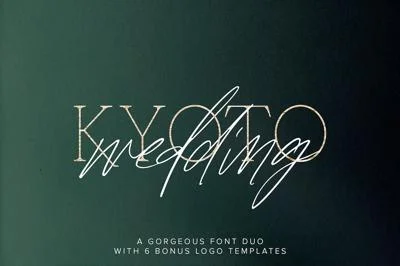 Kyoto Wedding Font Duo w/ Extras