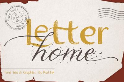 Letter Home. Font Trio + Graphics. Free Download