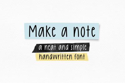 Make a Note - neat handwriting font Free Download