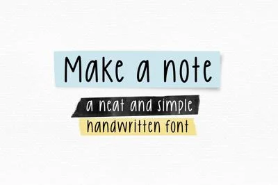 Make a Note - neat handwriting font