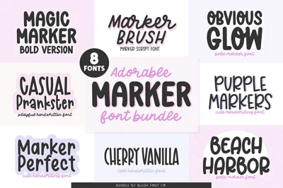 MARKER HANDWRITING Font Bundle