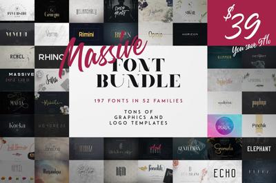 Massive Font Bundle - 197 fonts Free Download