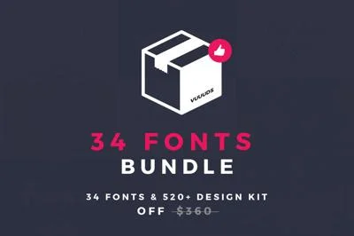 Max Bundle (34 Fonts + 520 Vector)