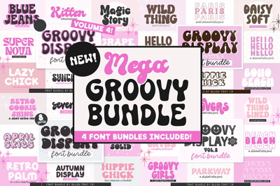 MEGA GROOVY RETRO FONT BUNDLE Free Download