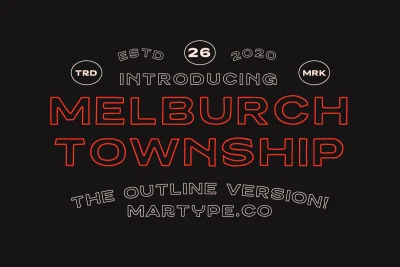 Melburch Typeface Outline Version