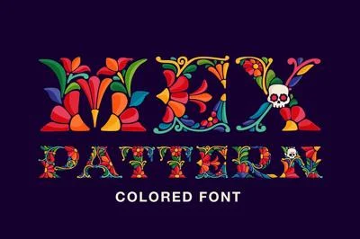 Mexican Pattern Colored font
