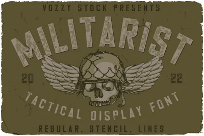Militarist Font And Graphics