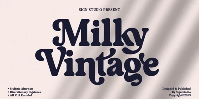 Milky Vintage Font